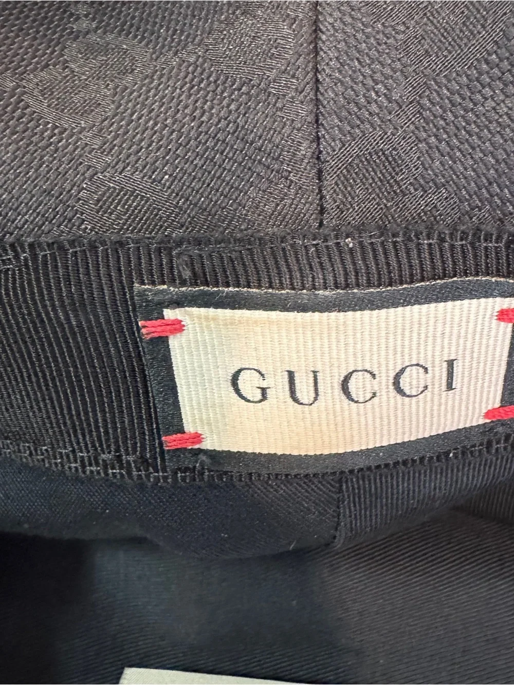 Gucci Black GG Monogram Bucket Hat with Gold Double-G